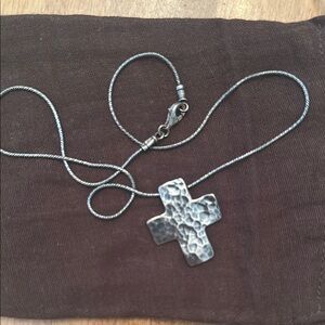 Silpada Hammered Silver Cross Necklace